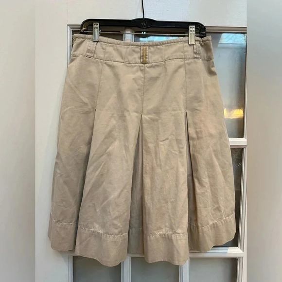 Vintage DKNY Jeans | Tan Pleated Y2K Full Skirt Women’s Size 8 Medium M - Picture 2 of 9